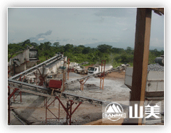 喀麥隆時(shí)產(chǎn)150噸輪胎移動式花崗巖破碎生產(chǎn)線